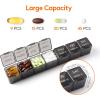 Lifewit Monthly Pill Organizer, 28 Day Pill Box, 4 Weeks One Month Vitamin Cases, Large Compartments Medicine Organizer for Fish Oils, Supplements, 28 Grids, Black(Black)