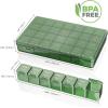 Lifewit Monthly Pill Organizer, 28 Day Pill Box, 4 Weeks One Month Vitamin Cases, Large Compartments Medicine Organizer for Fish Oils, Supplements, 28 Grids, Black(Green)