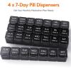 Lifewit Monthly Pill Organizer, 28 Day Pill Box, 4 Weeks One Month Vitamin Cases, Large Compartments Medicine Organizer for Fish Oils, Supplements, 28 Grids, Black(Black)