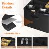 Lifewit Shoe Storage Organizer for Closet, Fabric Large Shoe Box Storage Containers with Clear Cover, Foldable Bins for Boots Heels Sneakers Fits 24-32 Pairs (Each 12-16 Pairs) 2 Pack Gray(Black)