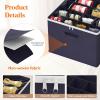 Lifewit Shoe Storage Organizer for Closet, Fabric Large Shoe Box Storage Containers with Clear Cover, Foldable Bins for Boots Heels Sneakers Fits 24-32 Pairs (Each 12-16 Pairs) 2 Pack Gray(Blue)