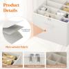 Lifewit Shoe Storage Organizer for Closet, Fabric Large Shoe Box Storage Containers with Clear Cover, Foldable Bins for Boots Heels Sneakers Fits 24-32 Pairs (Each 12-16 Pairs) 2 Pack Gray(White)