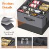 Lifewit Shoe Storage Organizer for Closet, Fabric Large Shoe Box Storage Containers with Clear Cover, Foldable Bins for Boots Heels Sneakers Fits 24-32 Pairs (Each 12-16 Pairs) 2 Pack Gray(Gray and Black)