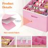 Lifewit Shoe Storage Organizer for Closet, Fabric Large Shoe Box Storage Containers with Clear Cover, Foldable Bins for Boots Heels Sneakers Fits 24-32 Pairs (Each 12-16 Pairs) 2 Pack Gray(Pink)