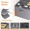 Lifewit Shoe Storage Organizer for Closet, Fabric Large Shoe Box Storage Containers with Clear Cover, Foldable Bins for Boots Heels Sneakers Fits 24-32 Pairs (Each 12-16 Pairs) 2 Pack Gray(Gray)