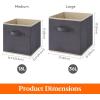 Lifewit Storage Cubes, Foldable Decorative Fabric Storage Baskets for Organizing Home Organizers with Handles for Shelves, Closet, 11 Inch Bins, 18L Gray, 12 Packs(Gray&Black)