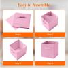 Lifewit Storage Cubes, Foldable Decorative Fabric Storage Baskets for Organizing Home Organizers with Handles for Shelves, Closet, 11 Inch Bins, 18L Gray, 12 Packs(Pink)
