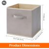 Lifewit Storage Cubes, Foldable Decorative Fabric Storage Baskets for Organizing Home Organizers with Handles for Shelves, Closet, 11 Inch Bins, 18L Gray, 12 Packs(Light Gray)
