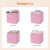 Lifewit Storage Cubes, Foldable Decorative Fabric Storage Baskets for Organizing Home Organizers with Handles for Shelves, Closet, 11 Inch Bins, 18L Gray, 12 Packs(Pink)