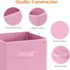 Lifewit Storage Cubes, Foldable Decorative Fabric Storage Baskets for Organizing Home Organizers with Handles for Shelves, Closet, 11 Inch Bins, 18L Gray, 12 Packs(Pink)