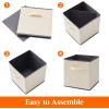 Lifewit Storage Cubes, Foldable Decorative Fabric Storage Baskets for Organizing Home Organizers with Handles for Shelves, Closet, 11 Inch Bins, 18L Gray, 12 Packs(Beige)