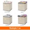 Lifewit Storage Cubes, Foldable Decorative Fabric Storage Baskets for Organizing Home Organizers with Handles for Shelves, Closet, 11 Inch Bins, 18L Gray, 12 Packs(Beige)