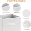 Lifewit Storage Cubes, Foldable Decorative Fabric Storage Baskets for Organizing Home Organizers with Handles for Shelves, Closet, 11 Inch Bins, 18L Gray, 12 Packs(White)