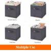Lifewit Storage Cubes, Foldable Decorative Fabric Storage Baskets for Organizing Home Organizers with Handles for Shelves, Closet, 11 Inch Bins, 18L Gray, 12 Packs(Gray&Black)