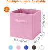 Lifewit Storage Cubes, Foldable Decorative Fabric Storage Baskets for Organizing Home Organizers with Handles for Shelves, Closet, 11 Inch Bins, 18L Gray, 12 Packs(Pink)