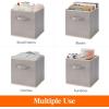 Lifewit Storage Cubes, Foldable Decorative Fabric Storage Baskets for Organizing Home Organizers with Handles for Shelves, Closet, 11 Inch Bins, 18L Gray, 12 Packs(Light Gray)