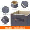 Lifewit Storage Cubes, Foldable Decorative Fabric Storage Baskets for Organizing Home Organizers with Handles for Shelves, Closet, 11 Inch Bins, 18L Gray, 12 Packs(Gray&Black)