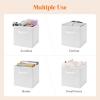 Lifewit Storage Cubes, Foldable Decorative Fabric Storage Baskets for Organizing Home Organizers with Handles for Shelves, Closet, 11 Inch Bins, 18L Gray, 12 Packs(White)