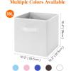 Lifewit Storage Cubes, Foldable Decorative Fabric Storage Baskets for Organizing Home Organizers with Handles for Shelves, Closet, 11 Inch Bins, 18L Gray, 12 Packs(White)