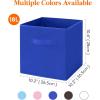 Lifewit Storage Cubes, Foldable Decorative Fabric Storage Baskets for Organizing Home Organizers with Handles for Shelves, Closet, 11 Inch Bins, 18L Gray, 12 Packs(Blue)
