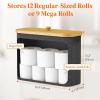 Lifewit Toilet Paper Storage Holder for 12 to 16 Rolls, Free Standing Toilet Paper Basket Stand with Bamboo Lid, Collapsible Fabric Bathroom Organizer Box for Mega Rolls, 30L, Extra Large, White(Dark Gray)