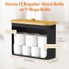 Lifewit Toilet Paper Storage Holder for 12 to 16 Rolls, Free Standing Toilet Paper Basket Stand with Bamboo Lid, Collapsible Fabric Bathroom Organizer Box for Mega Rolls, 30L, Extra Large, White(Black)