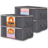 Lifewit 6 Pack Clothes Storage Bag, Foldable Storage Bin Closet Organizer with Reinforced Handle, Sturdy Fabric Blanket Storage with Clear Window, Storage Containers for Clothing, Bedding, Gray(4)