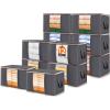 Lifewit 6 Pack Clothes Storage Bag, Foldable Storage Bin Closet Organizer with Reinforced Handle, Sturdy Fabric Blanket Storage with Clear Window, Storage Containers for Clothing, Bedding, Gray(12)