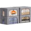 Lifewit Clothes Storage Bins with Metal Frame, Stackable Storage Box, Foldable Clothing Storage Bins with Lids, 40L Storage Bags Fabric Box Organizer with Clear Window＆ Zippers＆ Sturdy Handles 4 Pack(4)