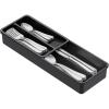 Lifewit Compact Silverware Organizer for Kitchen Drawer, Narrow Flatware Tray Holder, Plastic Cutlery Spoons, Forks and Knives Storage, White&Gray, 1 Pack(Black)