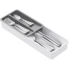 Lifewit Compact Silverware Organizer for Kitchen Drawer, Narrow Flatware Tray Holder, Plastic Cutlery Spoons, Forks and Knives Storage, White&Gray, 1 Pack(Gray&White)