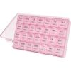 Lifewit Monthly Pill Organizer, 28 Day Pill Box, 4 Weeks One Month Vitamin Cases, Large Compartments Medicine Organizer for Fish Oils, Supplements, 28 Grids, Black(Pink)