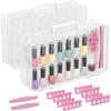 Lifewit Nail Polish Organizer Case for 36 Bottles with 8 Adjustable Sections, Portable Sturdy Gel Nail Polish Storage Holder with 4 Nail Separators, Space Saver for Display Travel, 2 Pack, Clear(2)