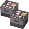 Lifewit Shoe Storage Organizer for Closet, Fabric Large Shoe Box Storage Containers with Clear Cover, Foldable Bins for Boots Heels Sneakers Fits 24-32 Pairs (Each 12-16 Pairs) 2 Pack Gray(Gray and Black)