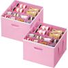 Lifewit Shoe Storage Organizer for Closet, Fabric Large Shoe Box Storage Containers with Clear Cover, Foldable Bins for Boots Heels Sneakers Fits 24-32 Pairs (Each 12-16 Pairs) 2 Pack Gray(Pink)