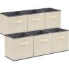 Lifewit Storage Cubes, Foldable Decorative Fabric Storage Baskets for Organizing Home Organizers with Handles for Shelves, Closet, 11 Inch Bins, 18L Gray, 12 Packs(Beige)