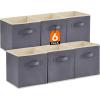 Lifewit Storage Cubes, Foldable Decorative Fabric Storage Baskets for Organizing Home Organizers with Handles for Shelves, Closet, 11 Inch Bins, 18L Gray, 12 Packs(Gray)