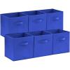 Lifewit Storage Cubes, Foldable Decorative Fabric Storage Baskets for Organizing Home Organizers with Handles for Shelves, Closet, 11 Inch Bins, 18L Gray, 12 Packs(Blue)