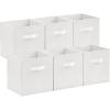 Lifewit Storage Cubes, Foldable Decorative Fabric Storage Baskets for Organizing Home Organizers with Handles for Shelves, Closet, 11 Inch Bins, 18L Gray, 12 Packs(White)