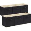 Lifewit Storage Cubes, Foldable Decorative Fabric Storage Baskets for Organizing Home Organizers with Handles for Shelves, Closet, 11 Inch Bins, 18L Gray, 12 Packs(Black)