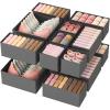 Lifewit Underwear Drawer Organizer for Closet 12 Pack, 3 Sizes Dresser Organizer Dividers, Deep Fabric Foldable Drawer Storage Organizer Bins for Clothes, Sock, Bra, Lingerie, Undies(Gray)