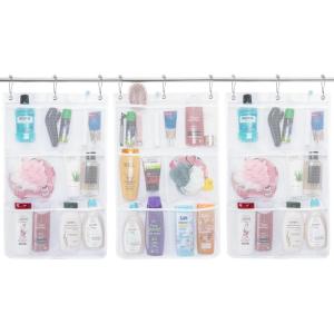 Lifewit Mesh Shower Caddy, 7 Pockets Hanging Shower Organizer with Quick Drying Mesh, Portable Space Saving Bathroom Organizer to Hold Soap, Shampoo and Cruise Ship Essentials, White, 2 Pack(3)