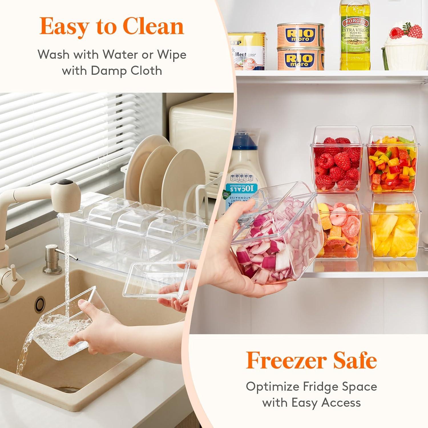 image:imageLifewit 2 Pack Ice Chilled Condiment Caddy with 5 Containers25 cup Condiment Server with Separate Lids Serving Tray Platter for Bar Accessories Fruit Salad Taco Party Garnish3