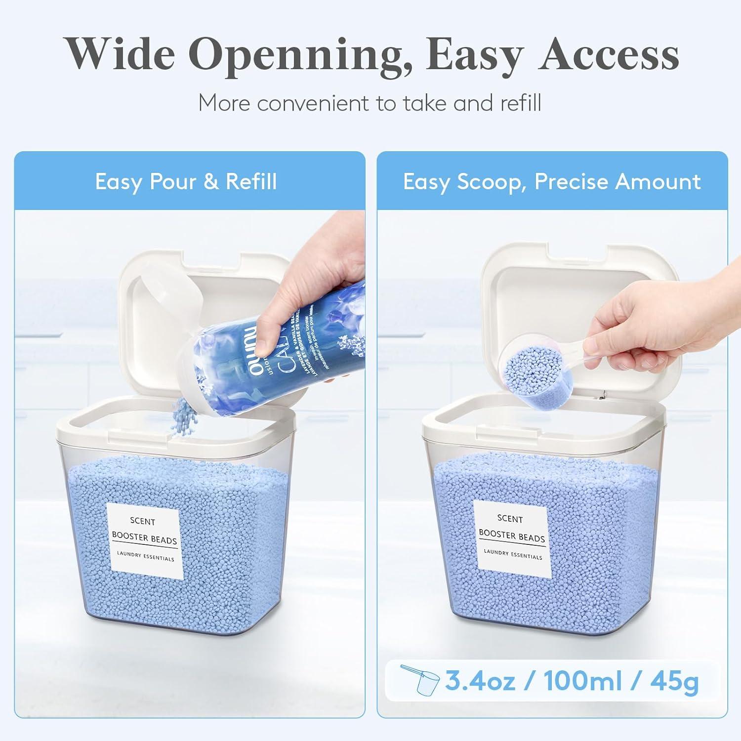 image:imageLifewit 51 Laundry Pods Container amp Dryer Sheet Holder Large Powder Detergent Dispenser Storage Jars Laundry Room Containers for Scent Booster Beads with Pop up Lids Labels and Scoop3