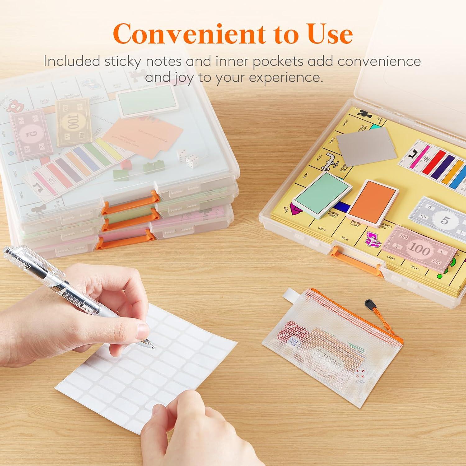 image:imageLifewit 6 Pcs Plastic MultiPurpose Storage Box with Handle Labels 6 Zipper Pouches Translucent A4 85 x 11 Letter Size Paper Storage Storage Containers for Projects Craft File Art Supplies4