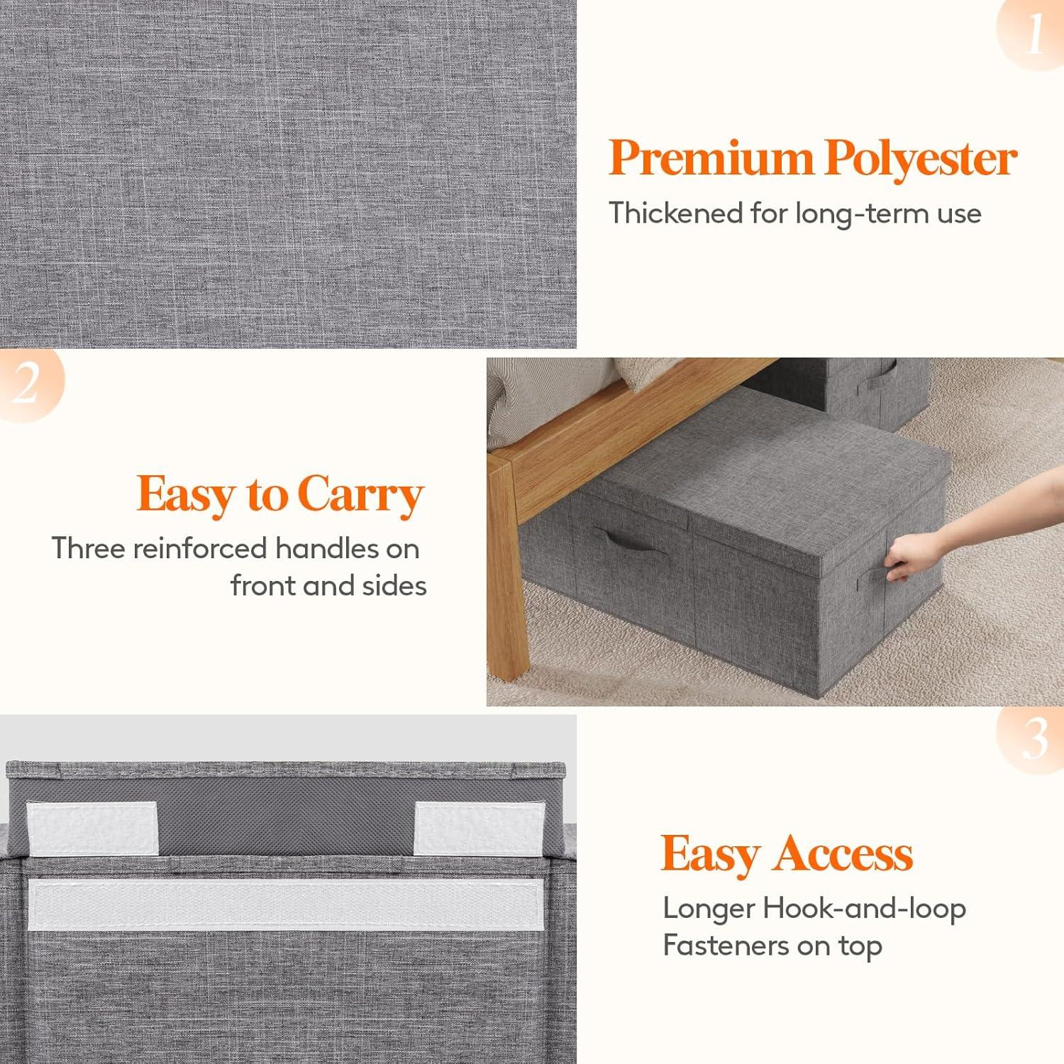 image:imageLifewit 80L Under Bed Storage Containers 98 Inch Tall Underbed Clothes Storage Organizer Bin with Sturdy Sidewalls Bottom 3 Lids Deep Storage Drawer for Clothes Shoes Blankets Pillows 2 Pack2