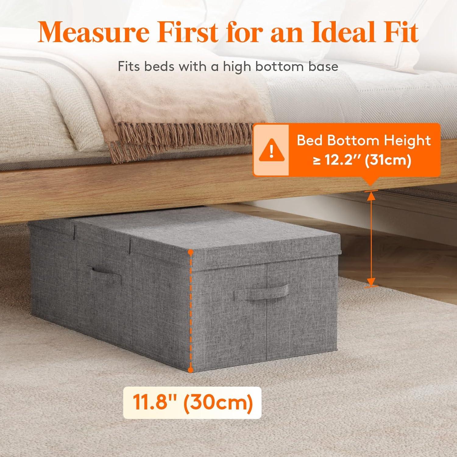 image:imageLifewit 80L Under Bed Storage Containers 98 Inch Tall Underbed Clothes Storage Organizer Bin with Sturdy Sidewalls Bottom 3 Lids Deep Storage Drawer for Clothes Shoes Blankets Pillows 2 Pack2