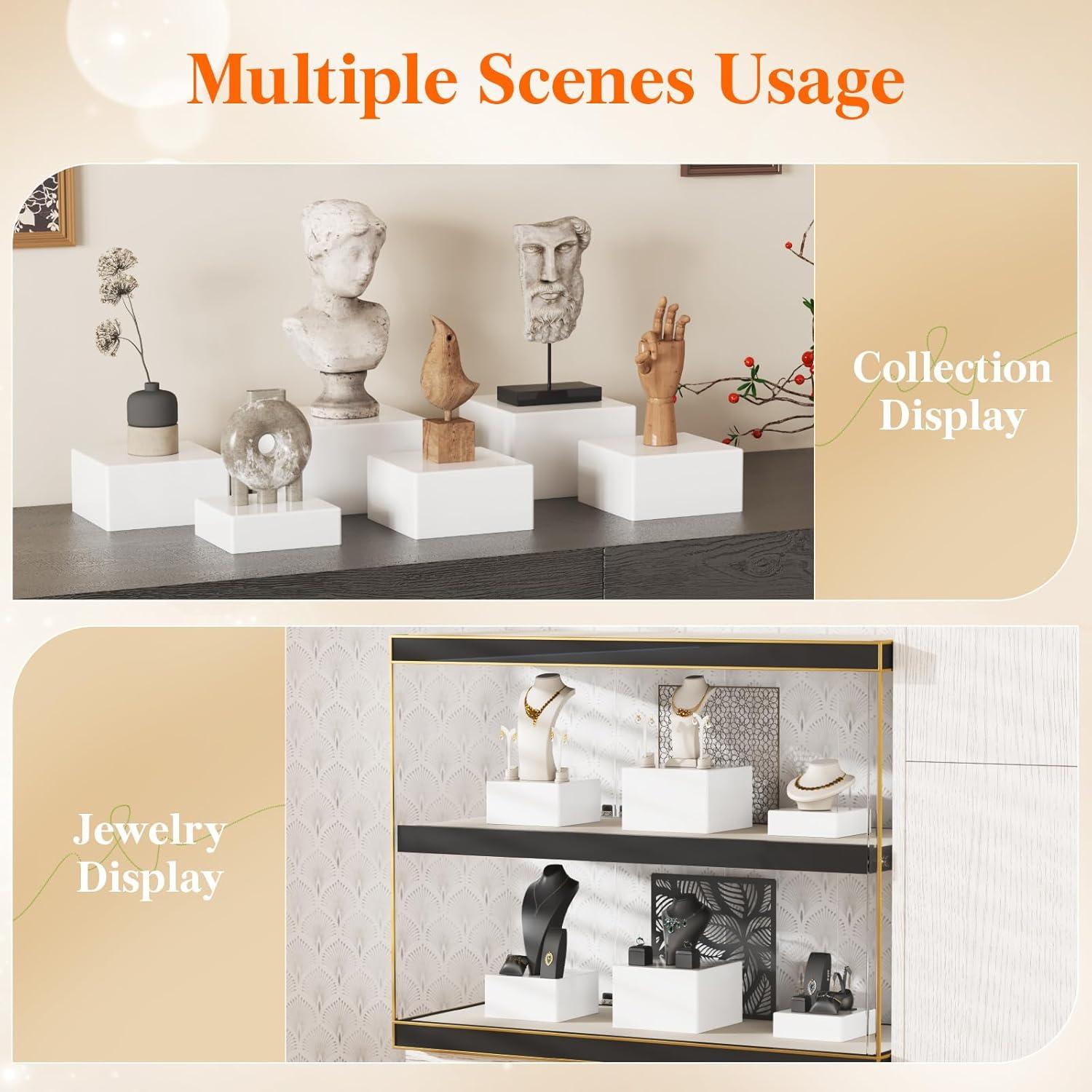 image:imageLifewit Buffet Risers and Stands Up to 78 Food Risers for Buffet Table Catering Dessert Cake Stand for Party Collectibles Jewelry Display Stand White Cube Boxes Nesting Risers 6 PCSWhite