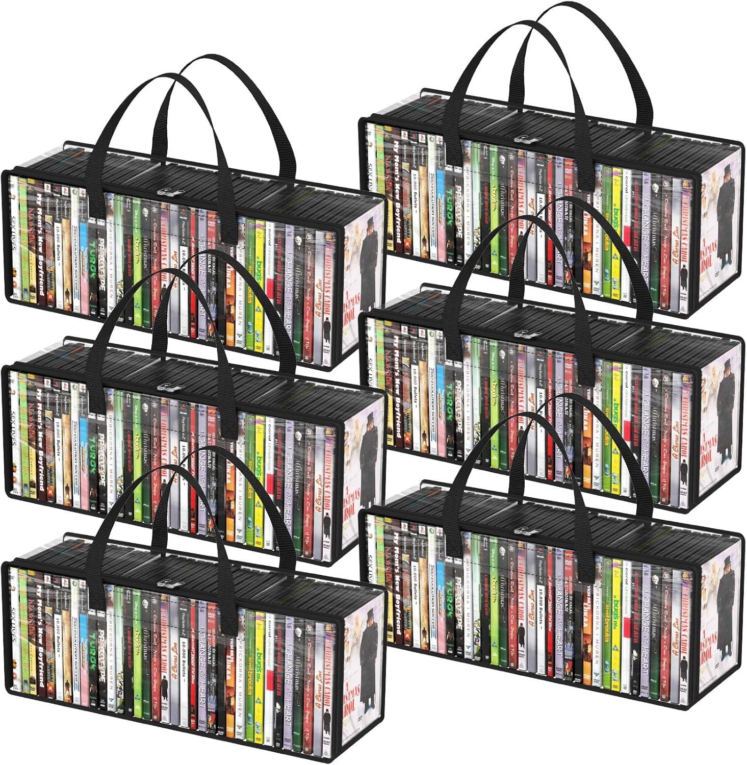 image:imageLifewit CD Storage Bags Clear PVC Plastic CD Case Holder with Handles Front Window Zipper Design Stackable Media Organizer Box for Albums Hold up to 100 Pcs CDs 50 Each 2 Pack6