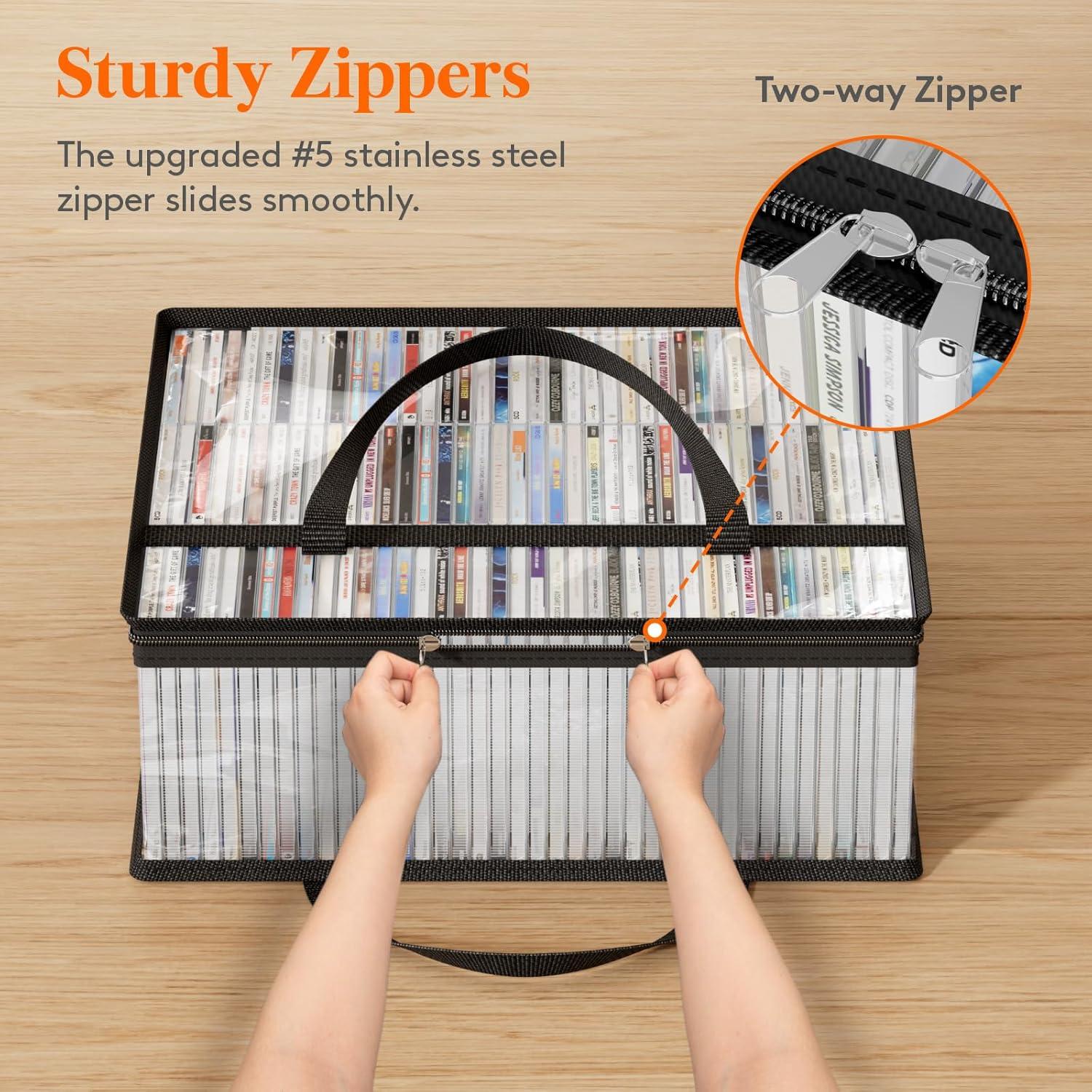 image:imageLifewit DVD Storage Bags Clear PVC Plastic DVD Organizer with Handles and Zipper Media Holder for Blu Ray Disc Movie Cases VHS Box Video Game Disks Albums Books Holds 270 DVDs 90 Each 3 Pack2